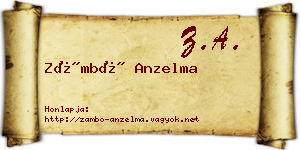 Zámbó Anzelma névjegykártya